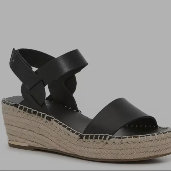 Franco Sarto Black Espadrille Wedges - Picture 1 of 10